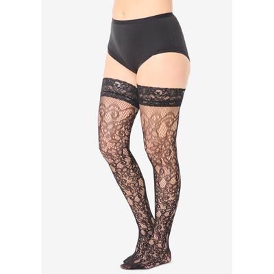 Plus Size Women's MeMoi Thigh Tights by MeMoi in Swirl Lace (Size 5X-6X)