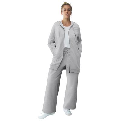 Plus Size Women's Wide Leg French Terry Sweatpant by ellos in Heather Grey (Size 30/32)