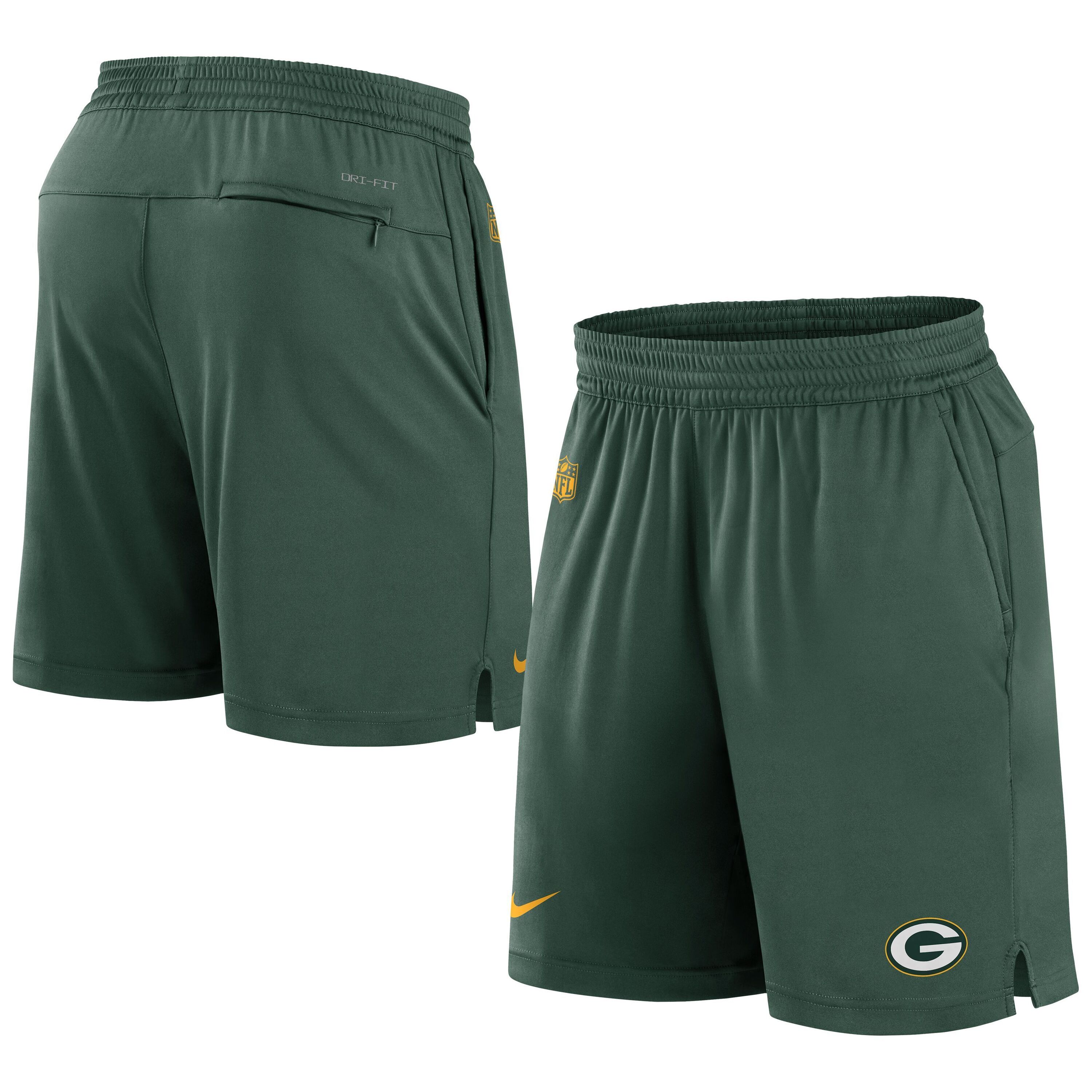 Sporthose NIKE "Nike Shorts Green Bay Packers Nike Dri-FIT Knit", Mädchen, Gr. M, US-Größen, grün, 100% Polyester, Hosen Sporthose