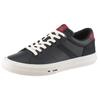 Sneaker TOMMY HILFIGER "TH HI VULC LTH STREET", Herren, Gr. 43, blau (dunkelblau), Nappaleder, Veloursleder, sportlich, Schuhe, Freizeitschuh, Halbschuh, Schnürer mit weich gepolstertem Schaftrand