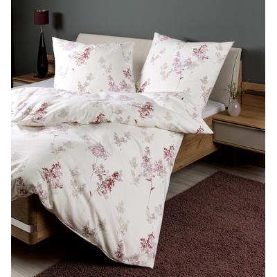 Bettwäsche JANINE "Feinbiber65172 0", lila (beere), B/L: 135cm x 200cm, , Feinbiber, B/L: 80cm x 80cm, Feinbiber, Obermaterial: 100% Baumwolle, Bettwäsche, mit Reissverschluss Image