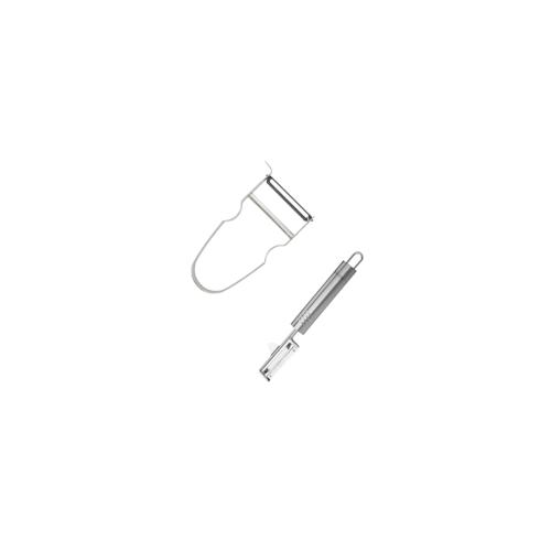 Duo 19 cm Pendel-Gemüseschäler und 11 cm Castor Edelstahl-Gemüsehobel Fackelmann