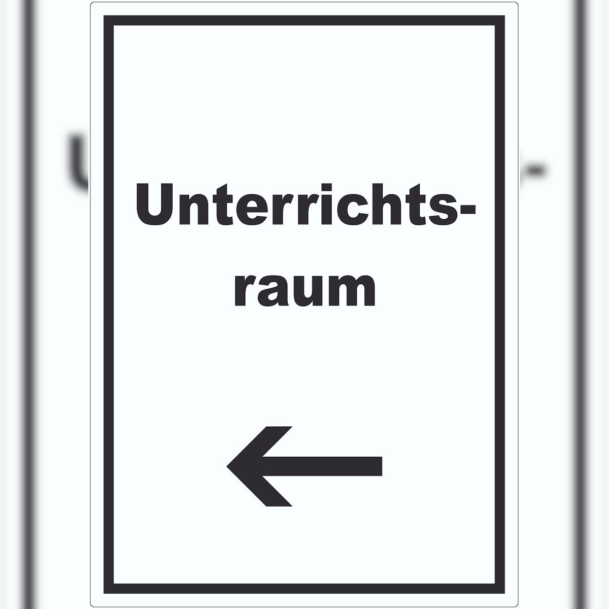 HB-Druck Unterrichtsraum Aufkleber mit Text Richtungspfeil links Schule Schulung hochkant A2 (420x594mm) Image