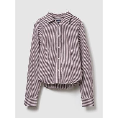 Gap Red Stripe Cotton Fitted Crop Shirt