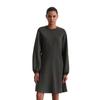 Jerseykleid MARC O'POLO "aus Interlock-Qualität", Damen, Gr. 34, Normalgrößen, night grau melange, Obermaterial: 94% Baumwolle, 6% Elasthan; Futter: 100% Nicht verfügbar, unifarben, relaxed fit kurz, Rundhals, Langarm Bündchen, Kleider