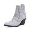 Stiefelette INUOVO "INUOVO Stiefelette Textil", Damen, Gr. 36, blau (jeans), Textil, casual, Schuhe