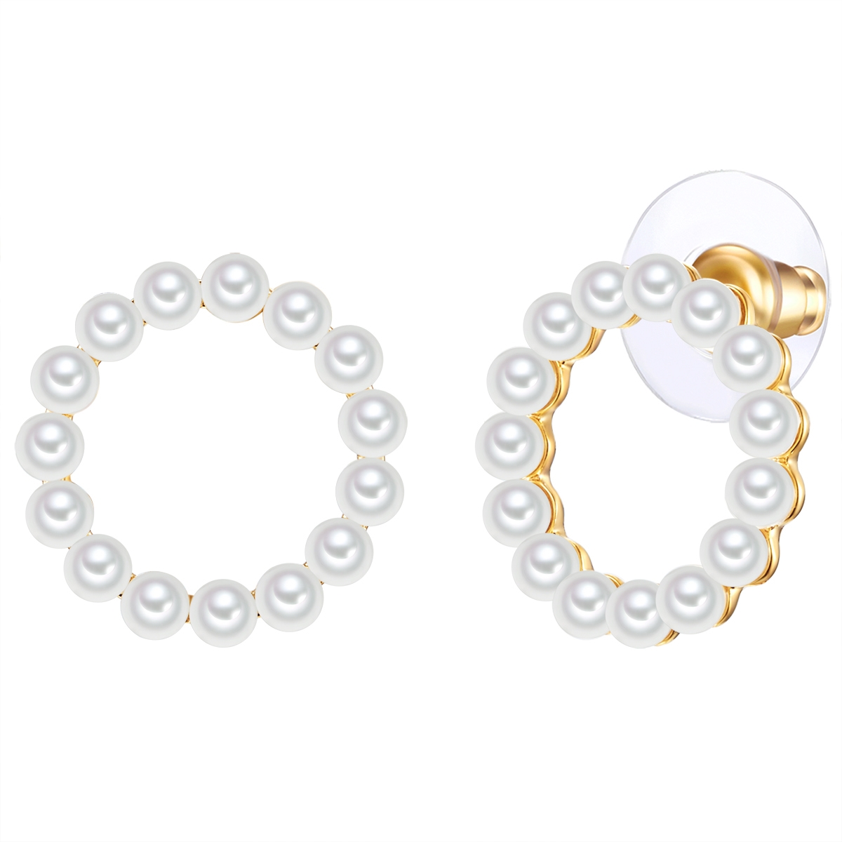 Lulu & Jane Womens Luluandjane Female Shell Pearl(s) Earring - White Brass - One Size | Lulu & Jane Sale | Discount Designer Brands