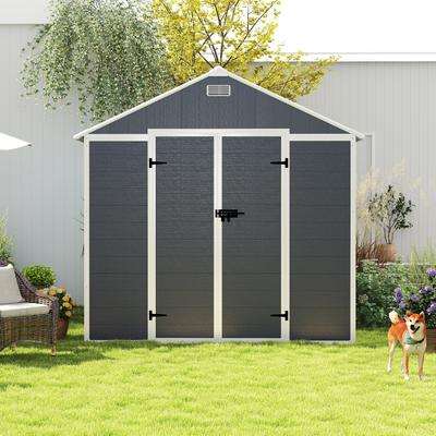 8*8FT/6*6FT/4*8FT/8*7FT Outdoor High Quality PP Material Waterproof Storage Shed with Window and Door