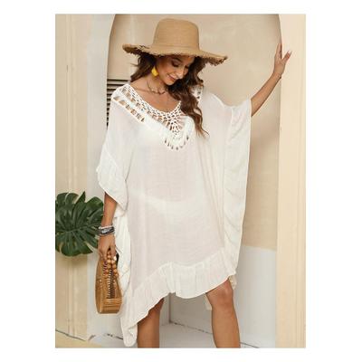Damen Cut-Out Rüschenshirt mit halben Ärmeln Image