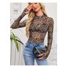 Damen Blüten-Mock-Neck Langarmtop