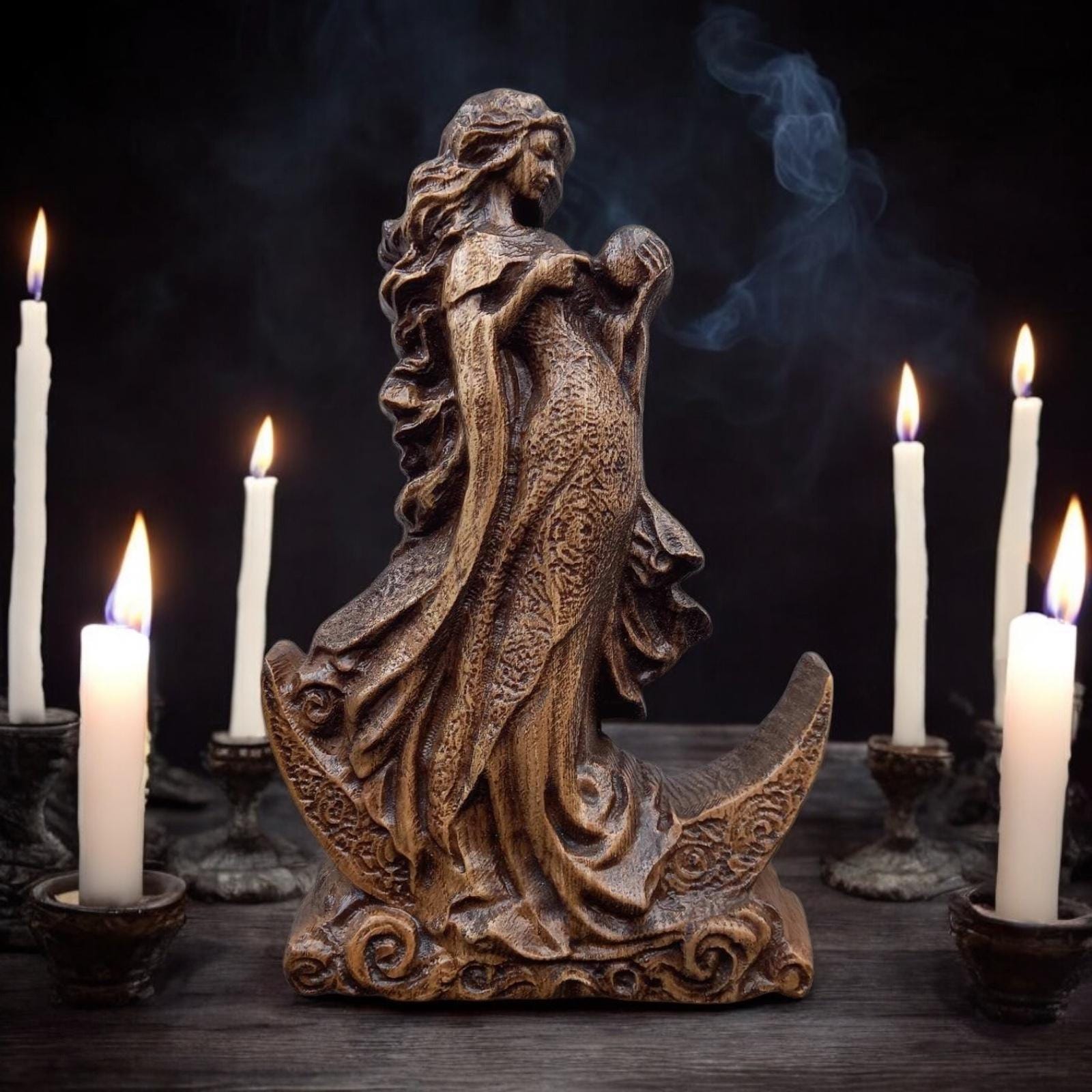 Selene Dea della Luna Luna Dea Norrena Selene Dea Greca Dea Luna Statua Statua Greca Dea della Luna Statua Pagana Altare Pagano