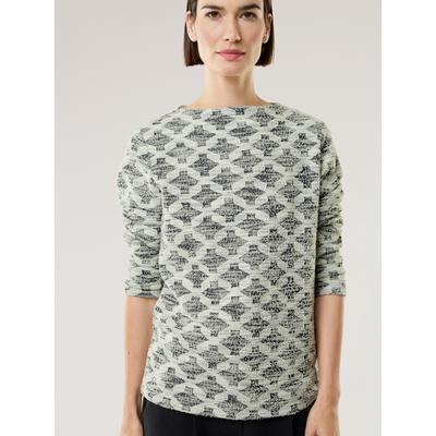 Walbusch Damen Boucle Sweat Shirt Kaminkragen Blau noch offen: Muster Image