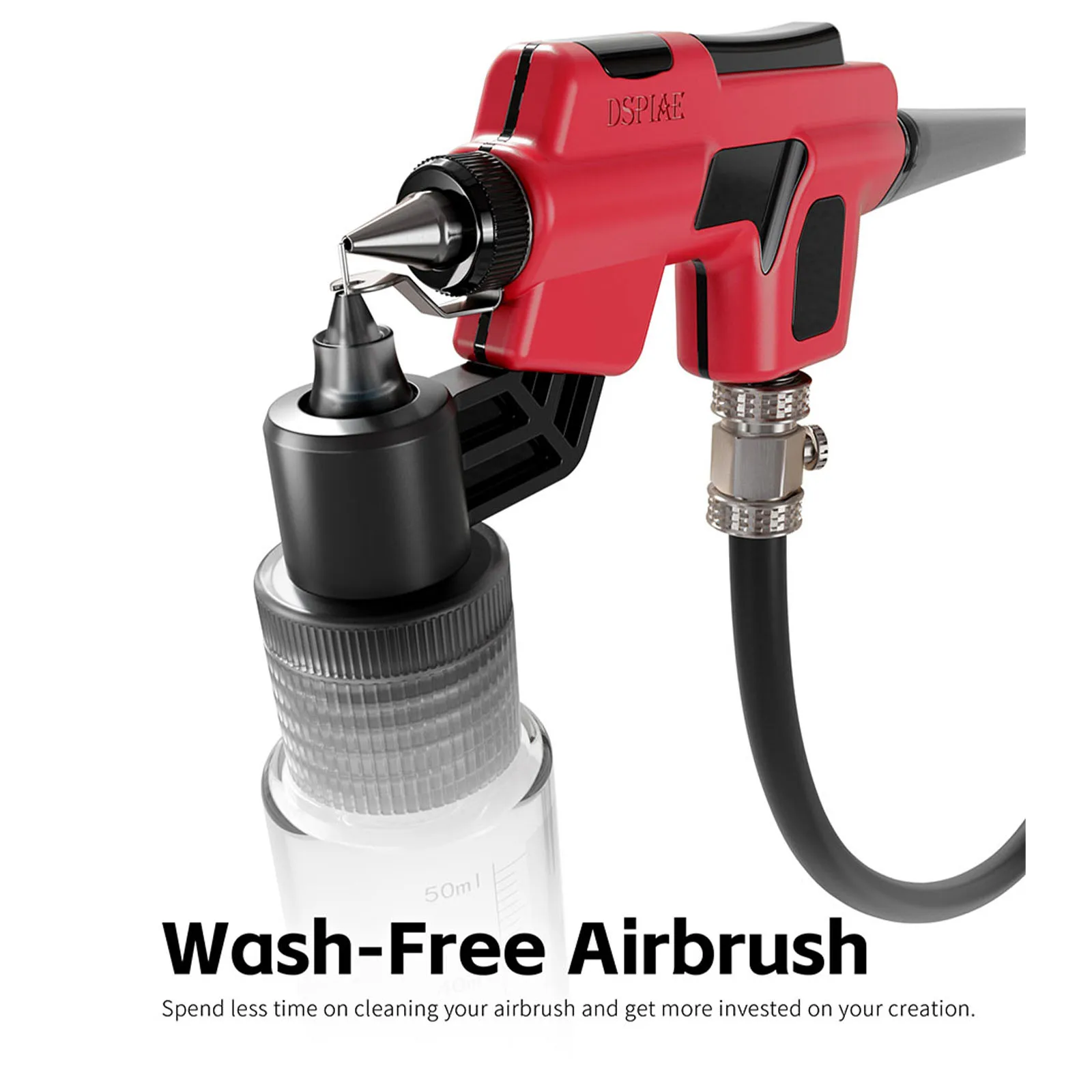 DSPIAE PT-AB Wash-Free Airbrush Set 0.3mm/0.5mm Caliber Spray Needle Easy Spray Model Painting for Modeler Hobby DIY Tool Sets