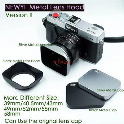 metal square Screw Mount lens hood cover+cap for 37 39 40.5 43 46 49 52 55 58 62 67 mm DV Video film cinema Camcorders camera