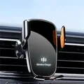 UYUXIO 15W Caricabatteria per auto wireless a ricarica rapida Morsetto manuale Supporto per telefono per auto Presa d'aria per telefoni Android Samsung iPhone
