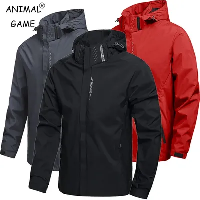 Men's Outdoor Waterproof Raincoat Lightweight Raincoat with Hood streetwear Hiking Windproof Jacket Climbing Outdoor Jackets