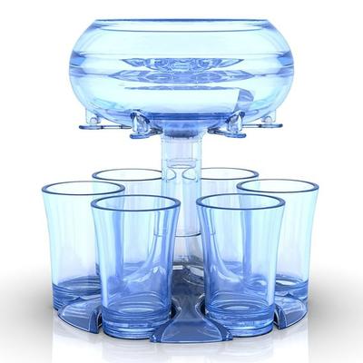 6 Shot Glass Dispenser and Holder Acrylic Liquor Dispenser Set with Cup Rack Durable Anti Drop Six Cup Pourer Perfect Bar Accessory Whiskey Vodka Drinkware Gift Set