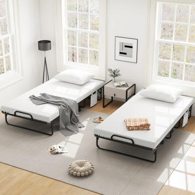 Costway Twin Folding Bed with 4-Inch Memory Foam Mattress and Pillow for Ultimate Comfort
