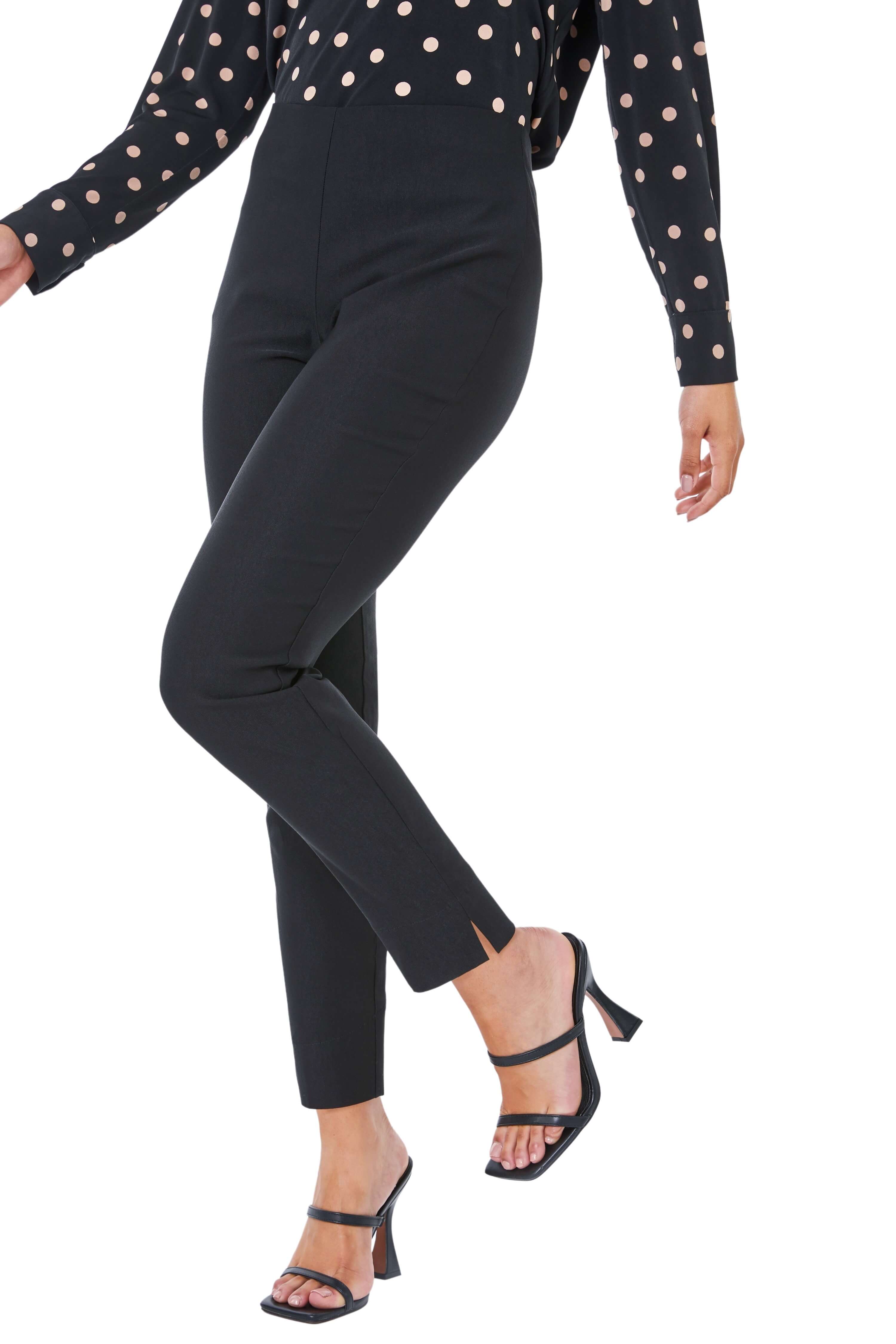 Roman Womens Petite Full Length Elastic Waist Trousers - Black - Size 18 UK | Roman Sale | Discount Designer Brands