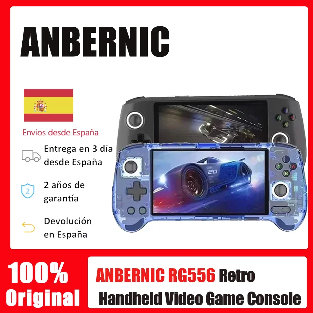 ANBERNIC RG556 Tragbare Spielekonsole, 5,48-Zoll-AMOLED-Bildschirm, Android, 5500-mAh-Akku, Bluetooth-tragbarer Videospiel-Player