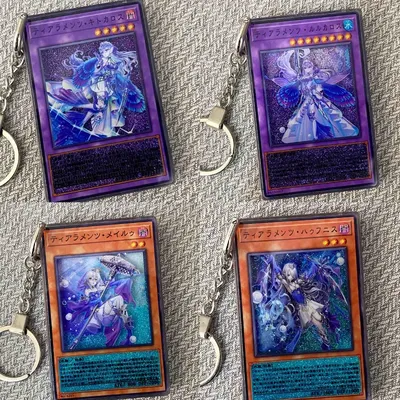 Heißer Yu-Gi-Oh! Tearlaments Kitkallos Sirene Sand Schlüsselanhänger – Glitzer Flow Motion Kartenhalter, individuelles Acryl-Anime-Geschenk für Fans Image