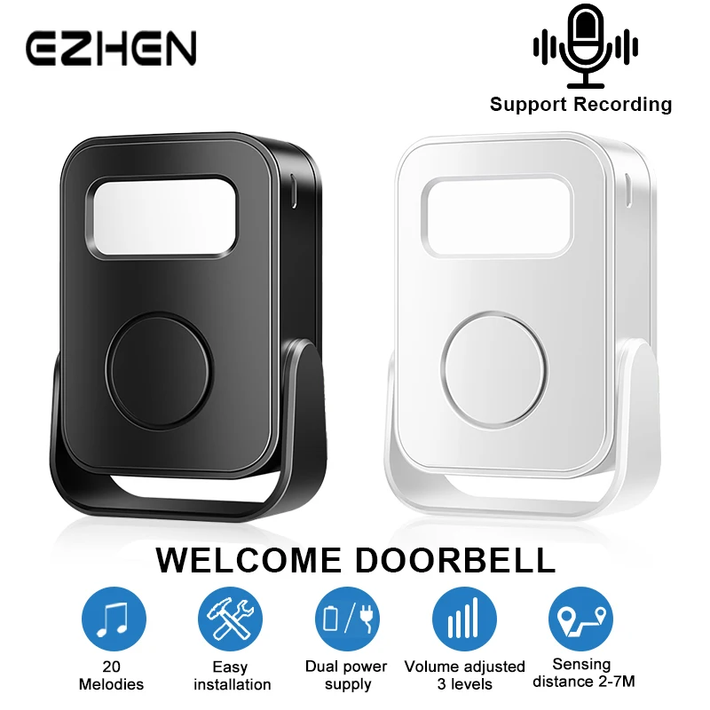 Intelligentes Willkommens-Türklingel-Infrarot-Sensor-Willkommen gerät mit Aufnahme funktion Smart Home Door Alarm für Store Office Hotel Image