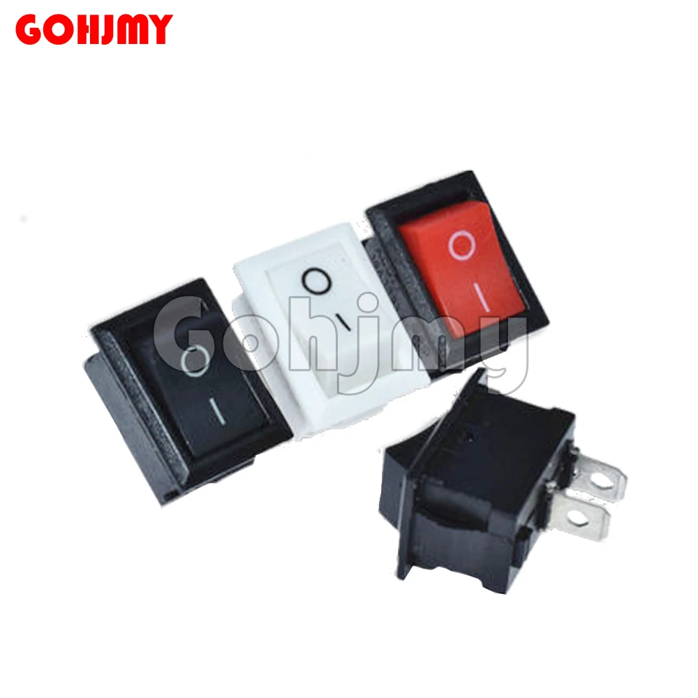 10PCS 2 PIN KCD1 15*21mm ON/OFF SPST Panel Mount Rocker Schalter AC 6A/250V 10A/125V Schwarz ROT Weiß KCD1-117S 15X21 netzschalter Image