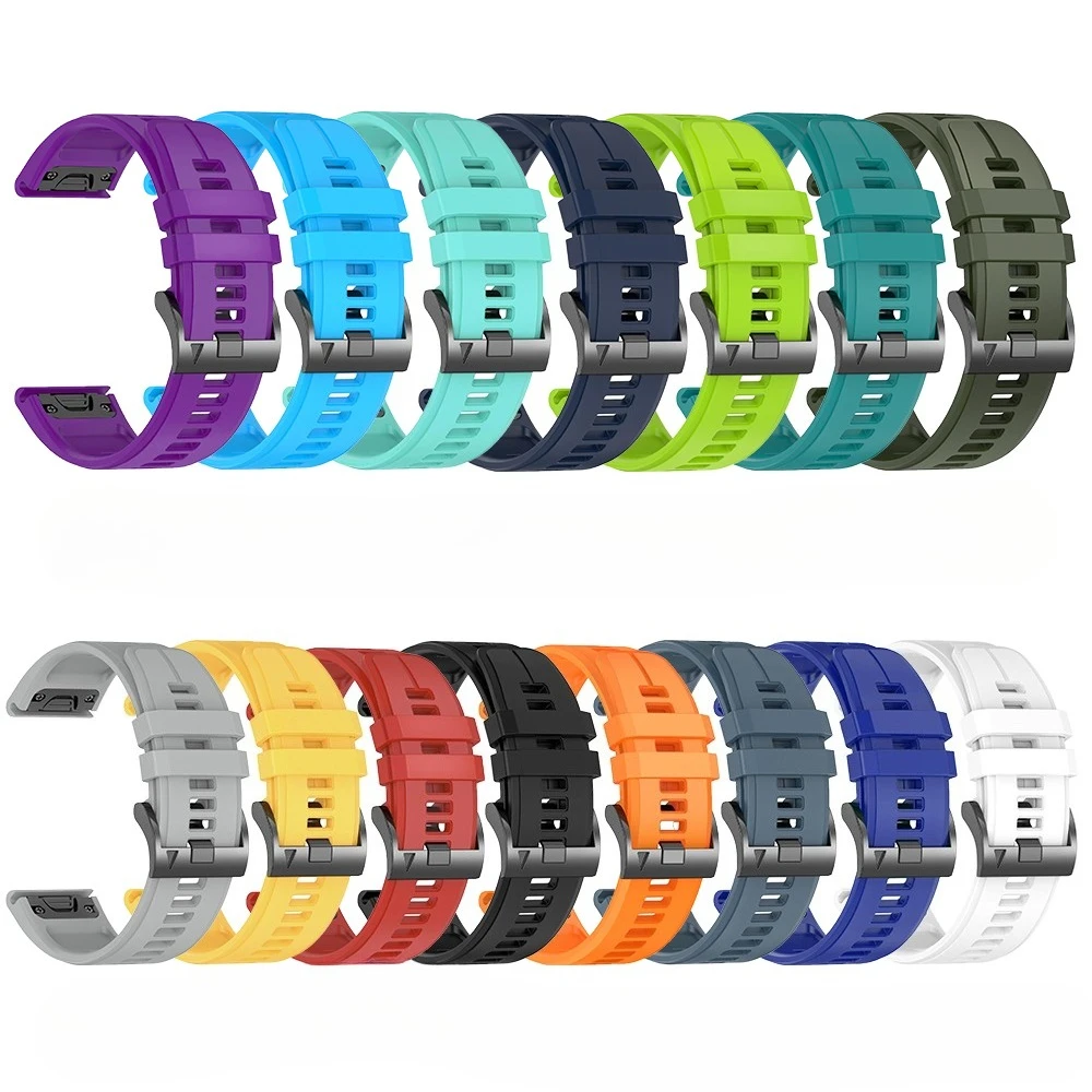22/26 mm Silikon-Uhrenarmband mit Schnellverschluss für Garmin Fenix5 Plus/Fenix6 Pro/Fenix7 Offizielles Silikonarmband in 22/26 mm Größen