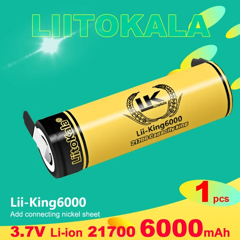 1PCS LiitoKala King6000-N 3,7 V 21700 6000mAh Lithium-Batterie Für Lautsprecher LED Taschenlampe Zubehör Image