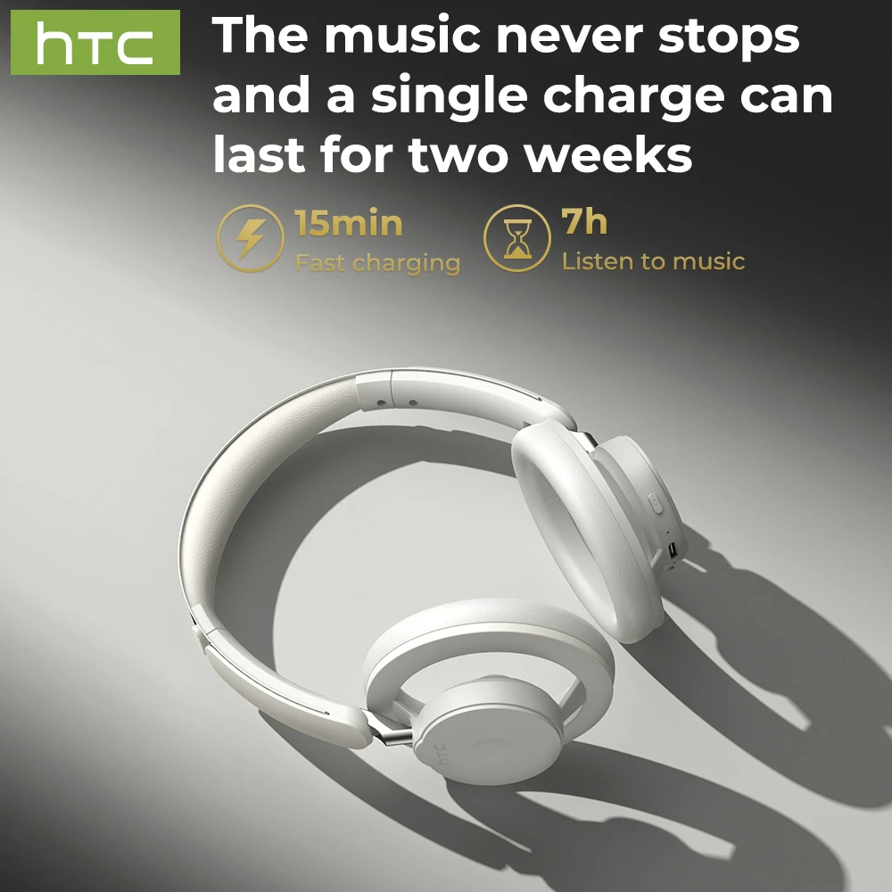 HTC HP06 Bluetooth-Headset, Bluetooth 6.0-Übersetzungskopfhörer, faltbare Ohrhänger-Kopfhörer, 135-Sprachen, ASMR-Headset-App Image