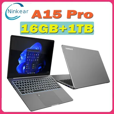 Ninkear A15 Pro Laptop, 16 Zoll 2560 x 1600 Bildschirm, 120 Hz Bildwiederholfrequenz, Amd Ryzen 5 7430U 6 Kerne max. 4,3 GHz, 16 GB RAM 1 TB SSD