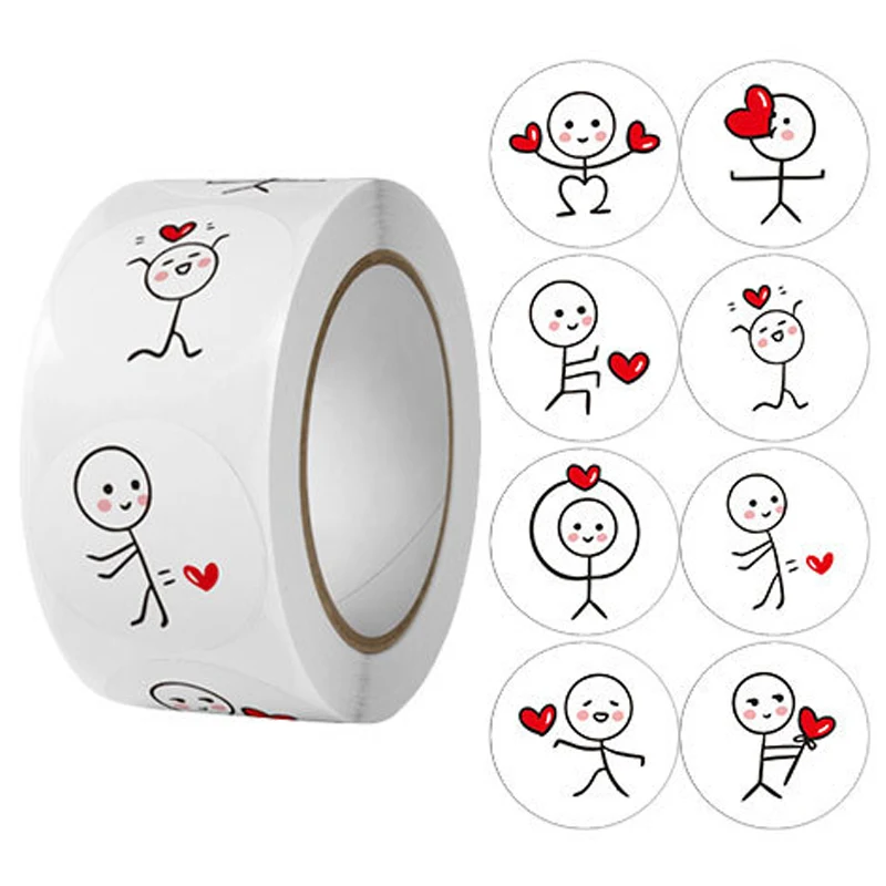 100–500 Stück Aufkleber, Liebesetiketten für Hochzeit, Valentinstag, Urlaub, Geschenk, Dekoration, Umschlag, Versiegelungsaufkleber, Scrapbooking Image