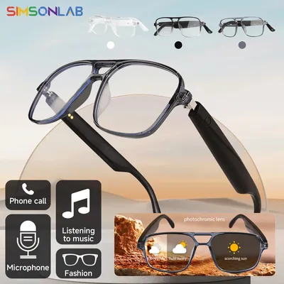 2025 Smart Glasses Audio-Farbwechsel, Anti-UV-Linsen, kabellos, Bluetooth, Outdoor-Sport-Kopfhörer, IPX4, Sprachassistent, Navigation Image