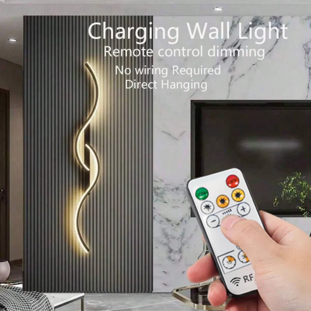 Moderne LED-Wandleuchte, minimalistisches LED-Licht, Batterie mit Fernbedienung, Wandleuchten, Wohnzimmer, Schlafzimmer, Heimbeleuchtung