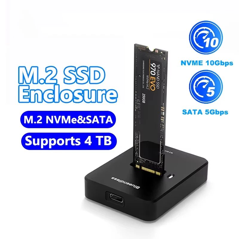 Externe SSD-Festplatte M.2 SSD-Gehäuse 10 Gbit/s M.2 NVME SATA SSD Dockingstation Online-Leseschreibgeschwindigkeit für Computer PC Image