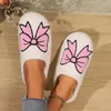 Flauschige lässige Damen-Hausschuhe, luxuriöse Schleife, Designer-Winterschuhe, Mädchen, Zuhause, rosa, schöne Plüsch-elegante Mode-Schuhe für den Innenbereich