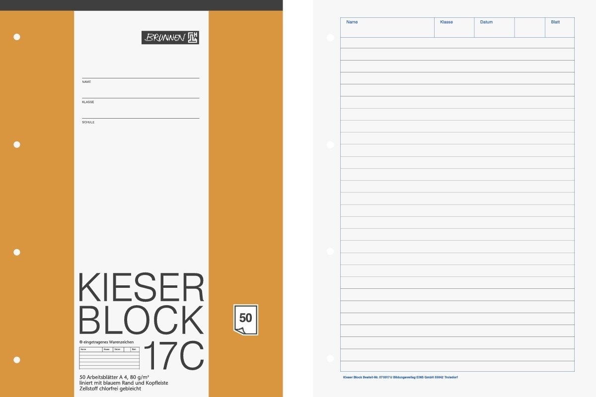 Brunnen Kieser Block DIN A4 liniert Image