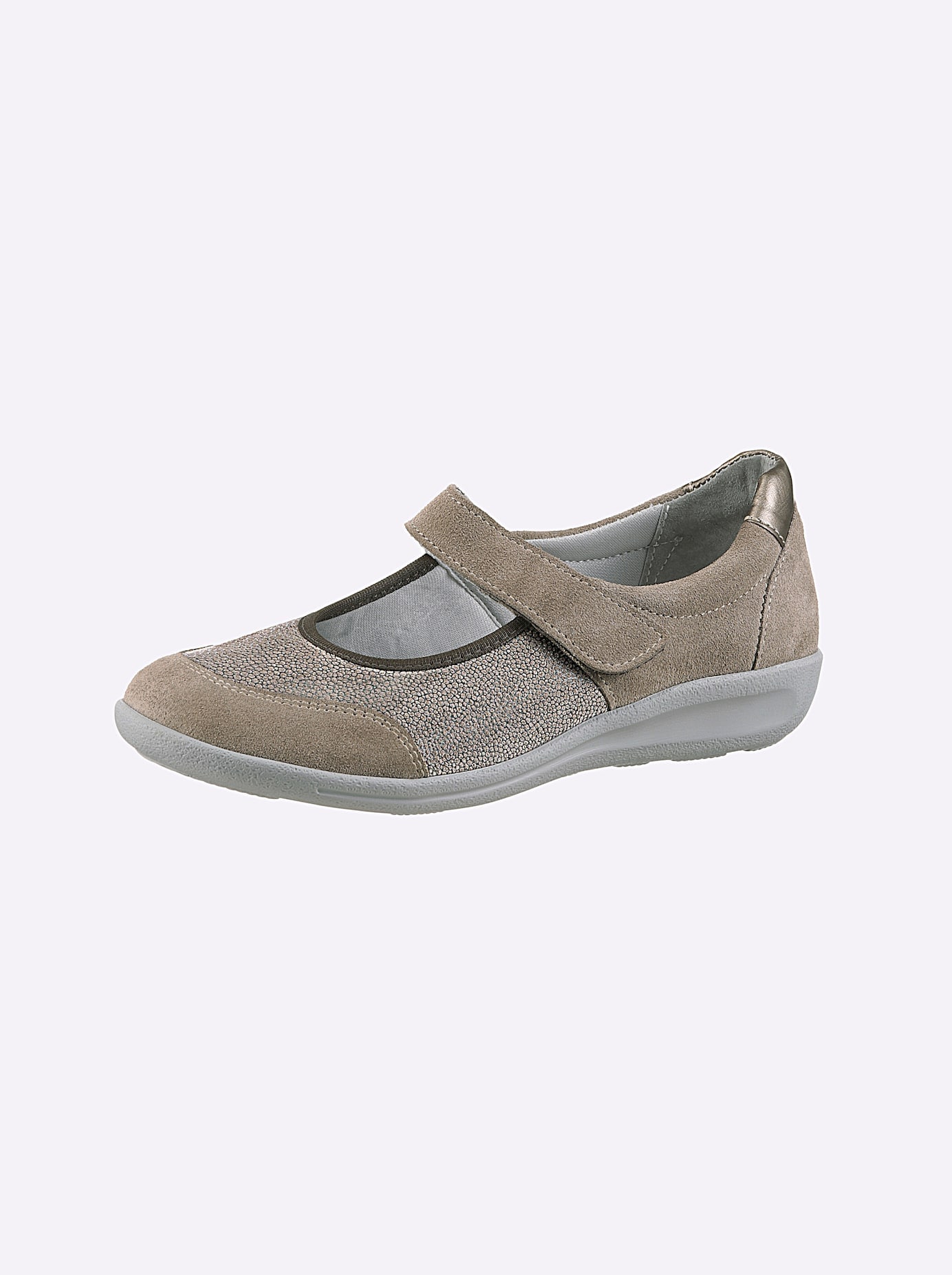 Klettschuh CASUAL LOOKS, Damen, Gr. 41, beige (sesam), Textil, Veloursleder, Schuhe