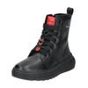 Schnürstiefelette GEOX "Geox Stiefelette Lederimitat", Kinder, Gr. 31, schwarz, Lederimitat, casual, Schuhe