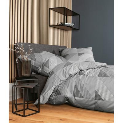 Bettwäsche JANINE "Mako-Satin 87065 08 155x200,80x80", grau, B/L: 240cm x 220cm, 2 St., Mako-Satin, B/L: 80cm x 80cm, Mako-Satin, Obermaterial: 100% Baumwolle, Bettwäsche, mit Reissverschluss Image