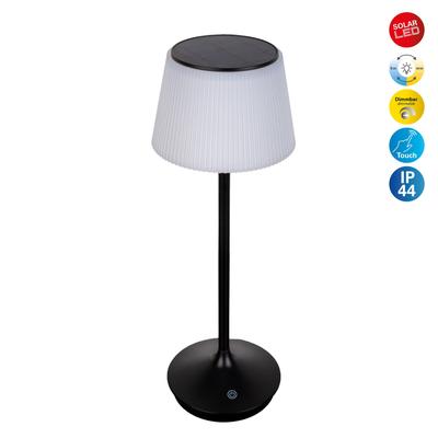 NÄVE LED Tischleuchte "Solarleuchte / Akkuleuchte "EMMI", schwarz, Ø 13,00cm H: 38,00cm, Lampen, Solarbetrieb, Akkubetrieb, CCT, Berührungssensor, Akkutischleuchte Image