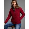 Fleecejacke POLARINO, Damen, Gr. 44, rot (bordeaux), Fleece, Obermaterial: 100% Polyester, unifarben, casual, bequem hüftlang, Langarm eingefasste Kante, Jacken, aus Sherpa Fleece, Teddyjacke
