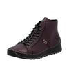 Schnürboots RIEKER, Damen, Gr. 42, lila (brombeere), Lederimitat, unifarben, modisch, Schuhe, Schnürstiefelette, High Top Sneaker, Plateauboots mit Profilsohle