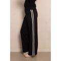 Jerseyhose ZHRILL "DEENA", Damen, Gr. XL, N-Gr, schwarz, Jersey, Obermaterial: 80% Polyester, 20% Elasthan, casual, weit normal, Hosen, Wide Leg, Galonstreifen