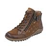 Schnürboots REMONTE, Damen, Gr. 44, braun (braun, kupferfarben), Veloursleder, Glattleder, Basic, Schuhe, Winterboots, Stiefelette, Casual Boots, wasserabweisende TEX-Membran