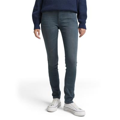 Slim-fit-Jeans TOM TAILOR, Damen, Gr. 26, Länge 30, blau (mid stone blau grau denim), Denim/Jeans, Obermaterial: 70% Baumwolle, 28% Polyester, 2% Elasthan. Futter: 65% Baumwolle, 35% Polyester, unifarben, casual, slim fit knöchellang, Jeans, im... Image