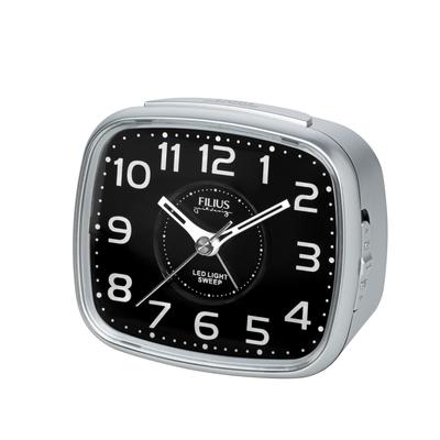 Quarzwecker FILIUS ZEITDESIGN, silber (silberfarben), Wecker, Schlafzimmer, Wecker,Beleuchtung,schleichende Sekunde,Snooze,Piepalarm Image