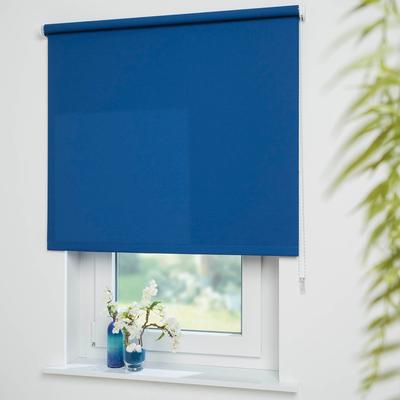 Seitenzugrollo LIEDECO "Uni" Gr. 17, blau (dunkelblau), B:72cm H:180cm, Polyester, Rollos, Montage ohne Bohren zum Klemmen mit separatem Klemmträger möglich Image