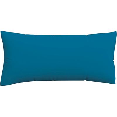 Kissenbezug SCHLAFGUT "Woven Satin aus Mako-Baumwolle, langlebig, pflegeleicht, dicht gewebt", blau (blau mid), B:40cm L:80cm, Mako-Satin, Obermaterial: 100% Baumwolle, Kissenbezüge, Kissenhülle mit Reißverschluss, passender Bettbezug erhältlich Image