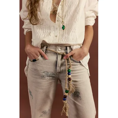 We The Free Geranium Slouchy Straight Jeans at Free People in Patchwork Fields Fog Combo, Size: 29